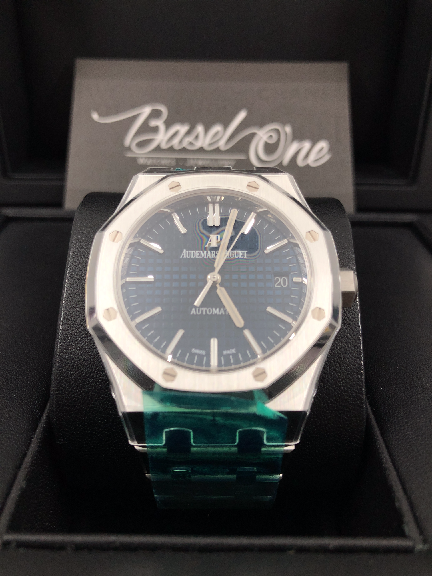 BRAND NEW 15450ST 37mm BLUE DIAL ROYAL OAK SELFWINDING STAINLESS STEEL