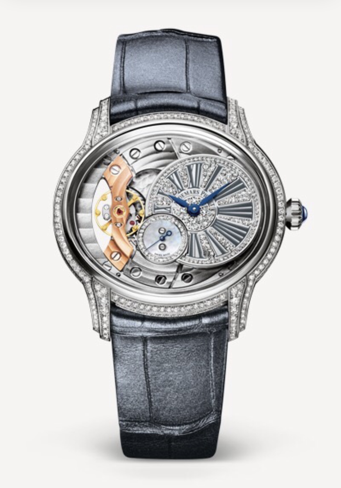 BRAND NEW AUDEMARS PIGUET 77248bc MILLENARY HAND-WOUND WHITE GOLD DIAMOND LEATHER