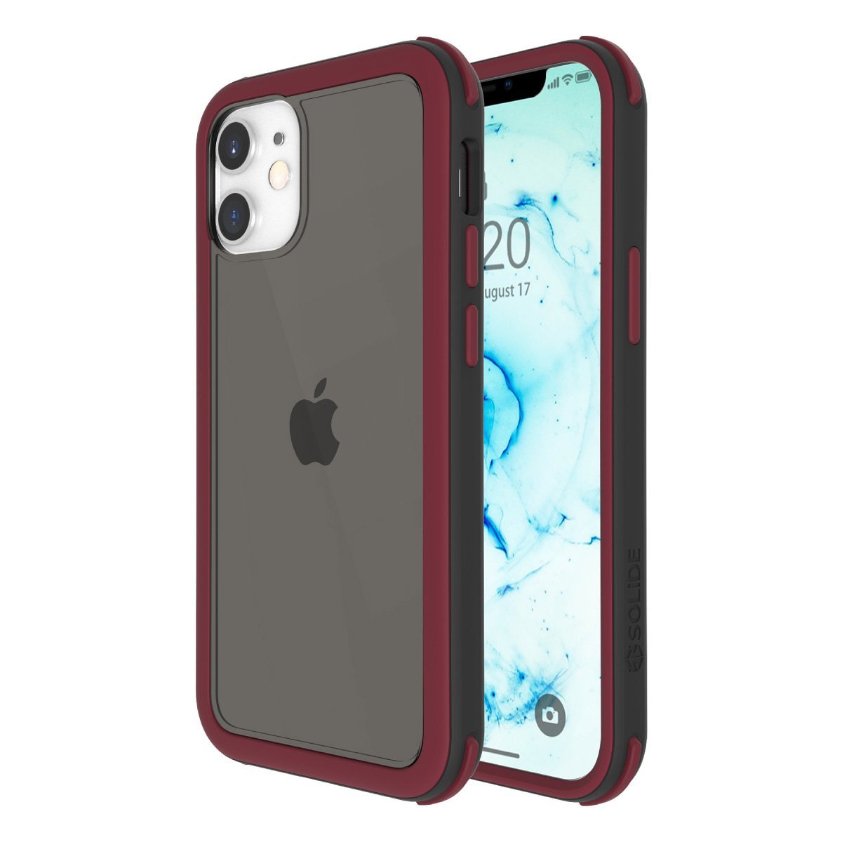 iPhone 12 台灣 SOLiDE Venus 黑紅 玩色抗菌軍規防摔手機殼（香港行貨）