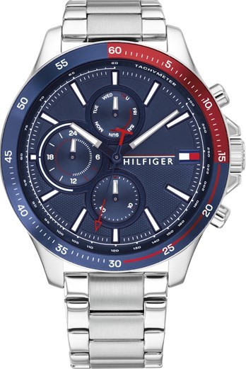 萬年鐘錶 - Tommy Hilfiger  不鏽鋼三眼男錶   1791718  錶徑46MM