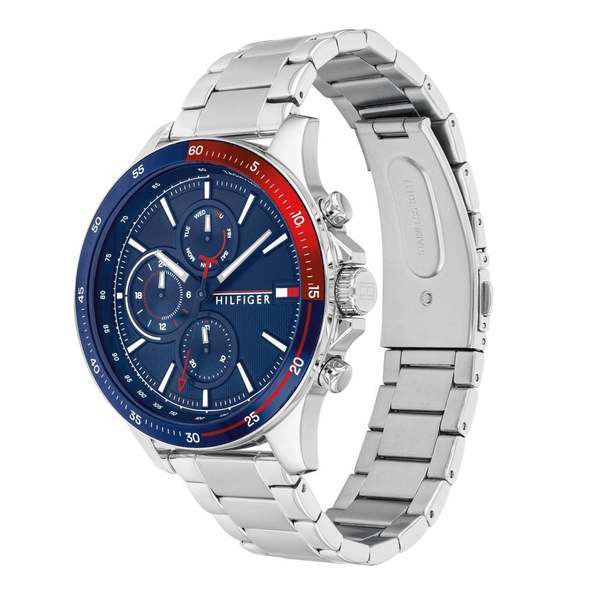 萬年鐘錶 - Tommy Hilfiger  不鏽鋼三眼男錶   1791718  錶徑46MM