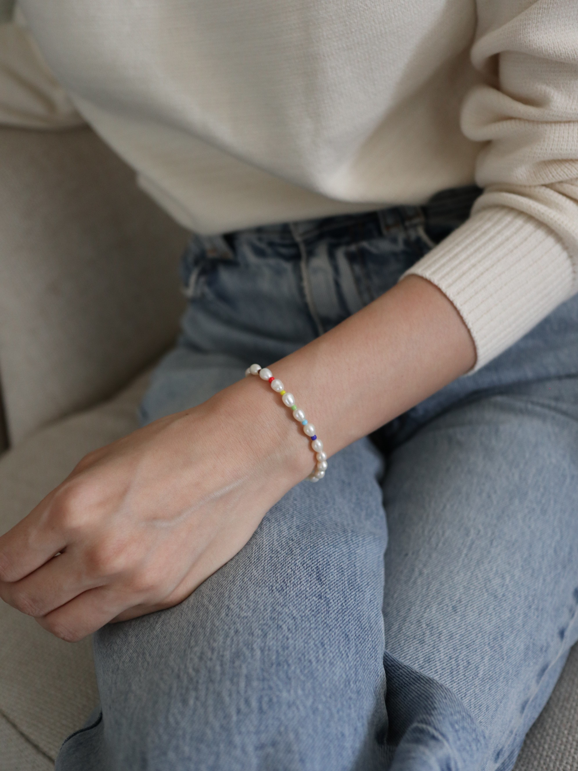 NIJI PEARLS BRACELET｜橢圓珍珠手環（磁扣式）