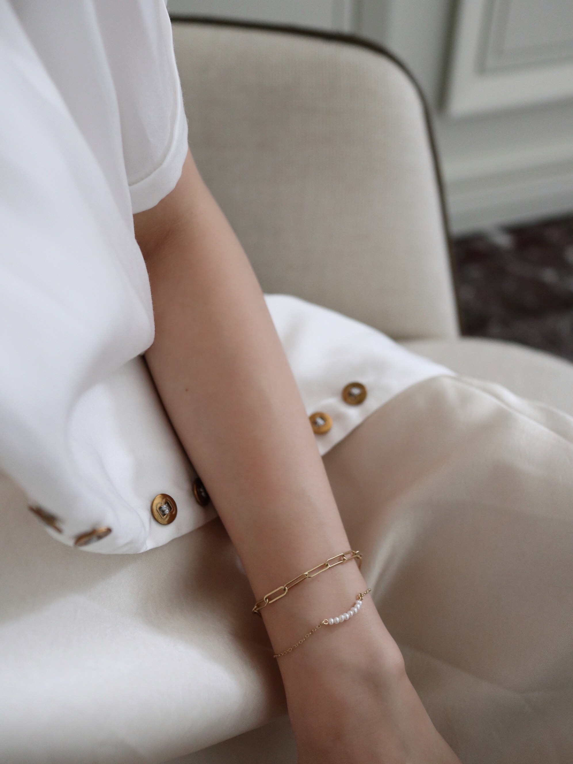 NIKO PEARLS BRACELET｜18K極小珍珠雙鍊