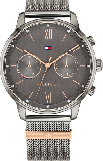 萬年鐘錶 - Tommy Hilfiger    槍灰色米蘭錶帶兩眼女錶  1782304  錶徑38MM