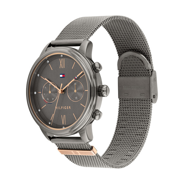 萬年鐘錶 - Tommy Hilfiger    槍灰色米蘭錶帶兩眼女錶  1782304  錶徑38MM