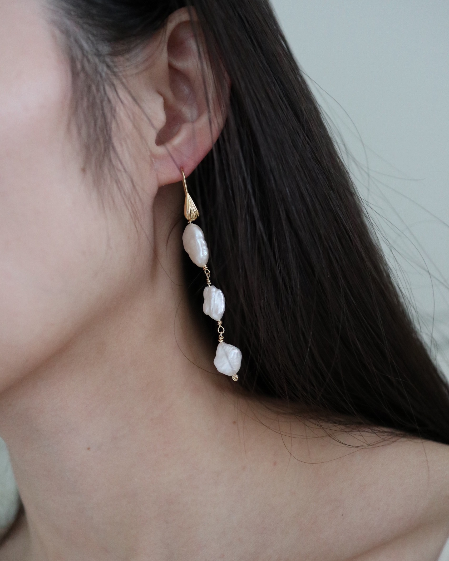RENN PEARLS EARRINGS｜18K巴洛克珍珠耳環