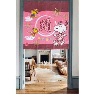 史努比卡通門簾(85x90cm)(85x150cm)_跳舞粉