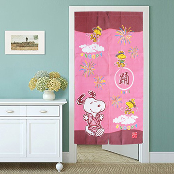 史努比卡通門簾(85x90cm)(85x150cm)_跳舞粉