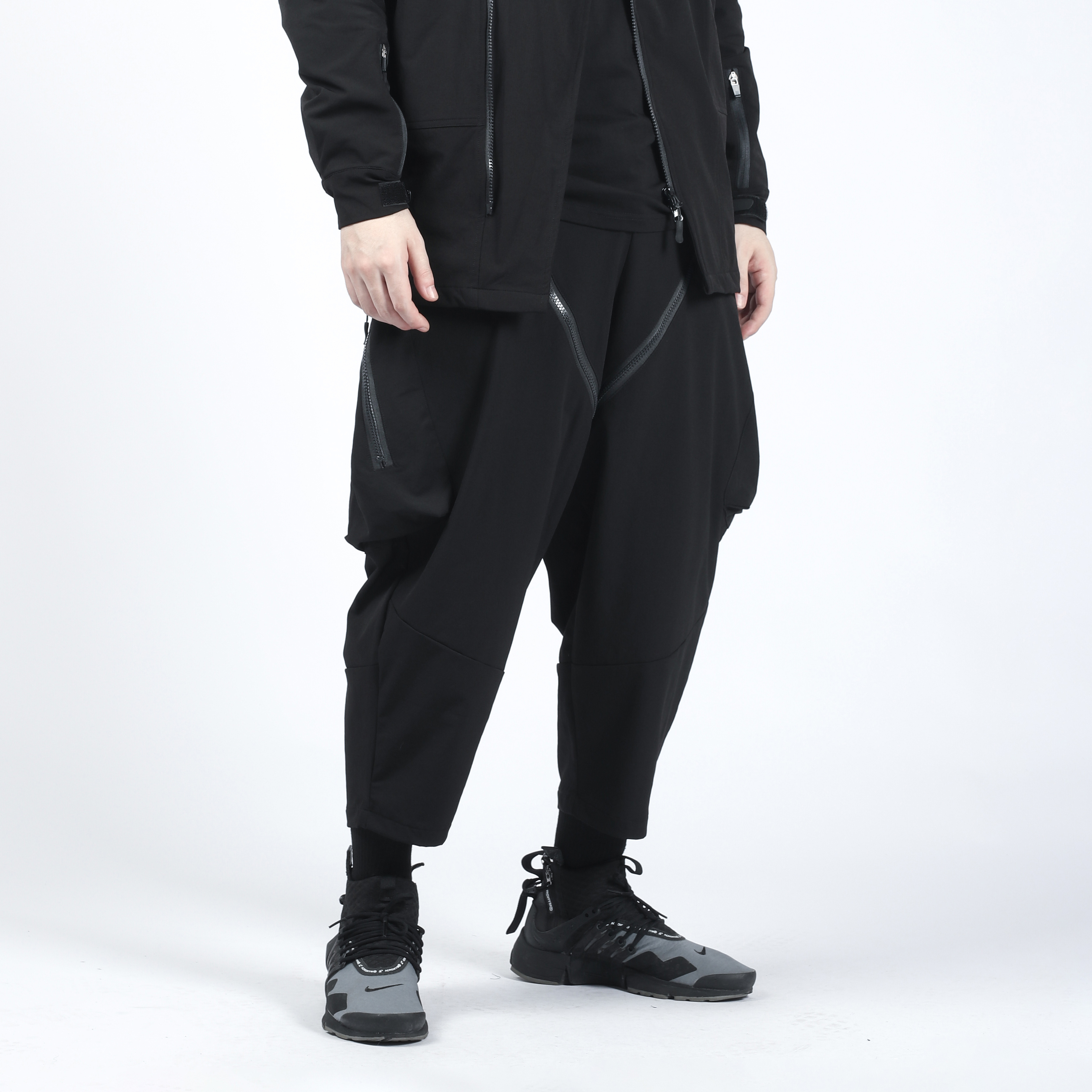 機能低檔拉鍊口袋武士褲