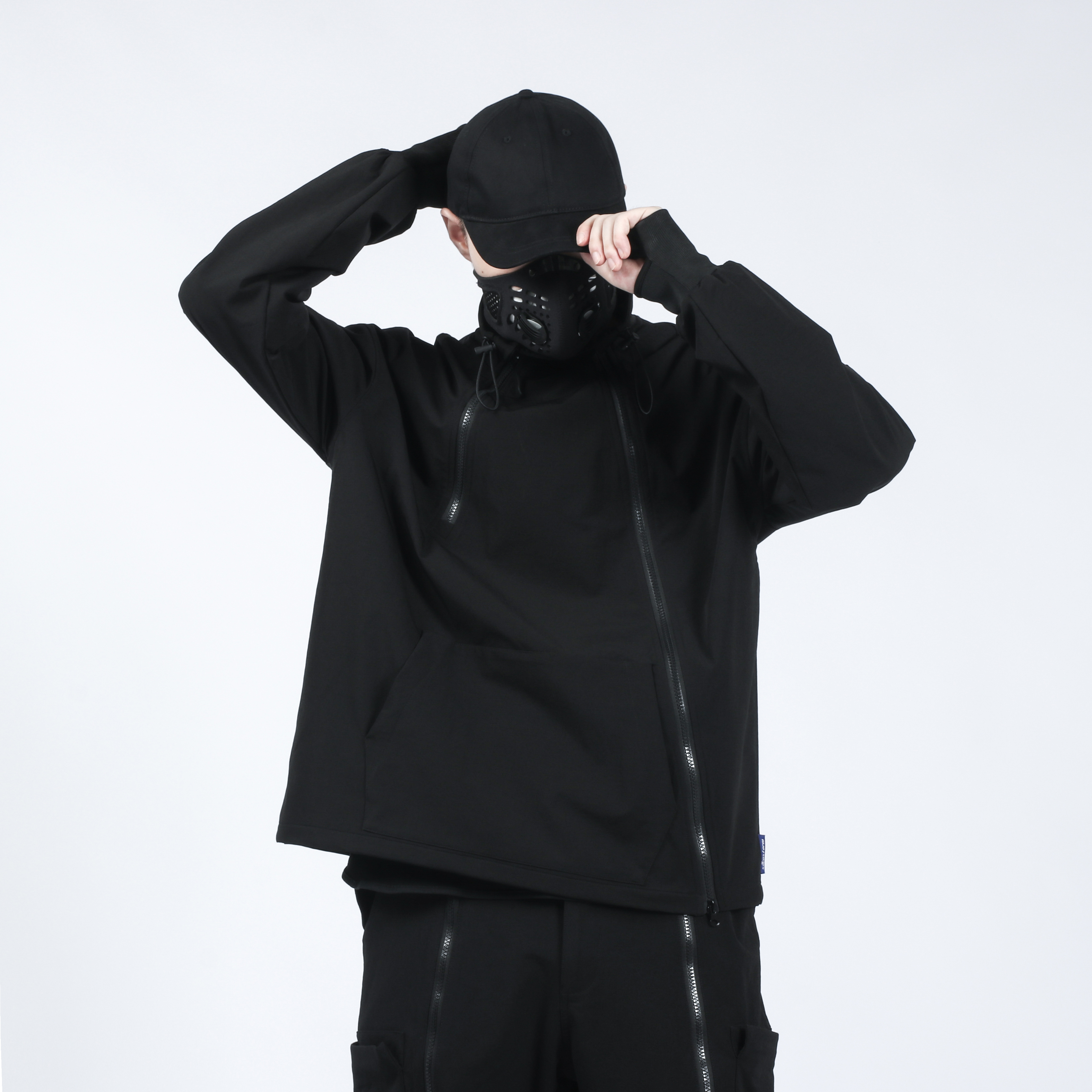 機能高領套頭雙拉鍊外套