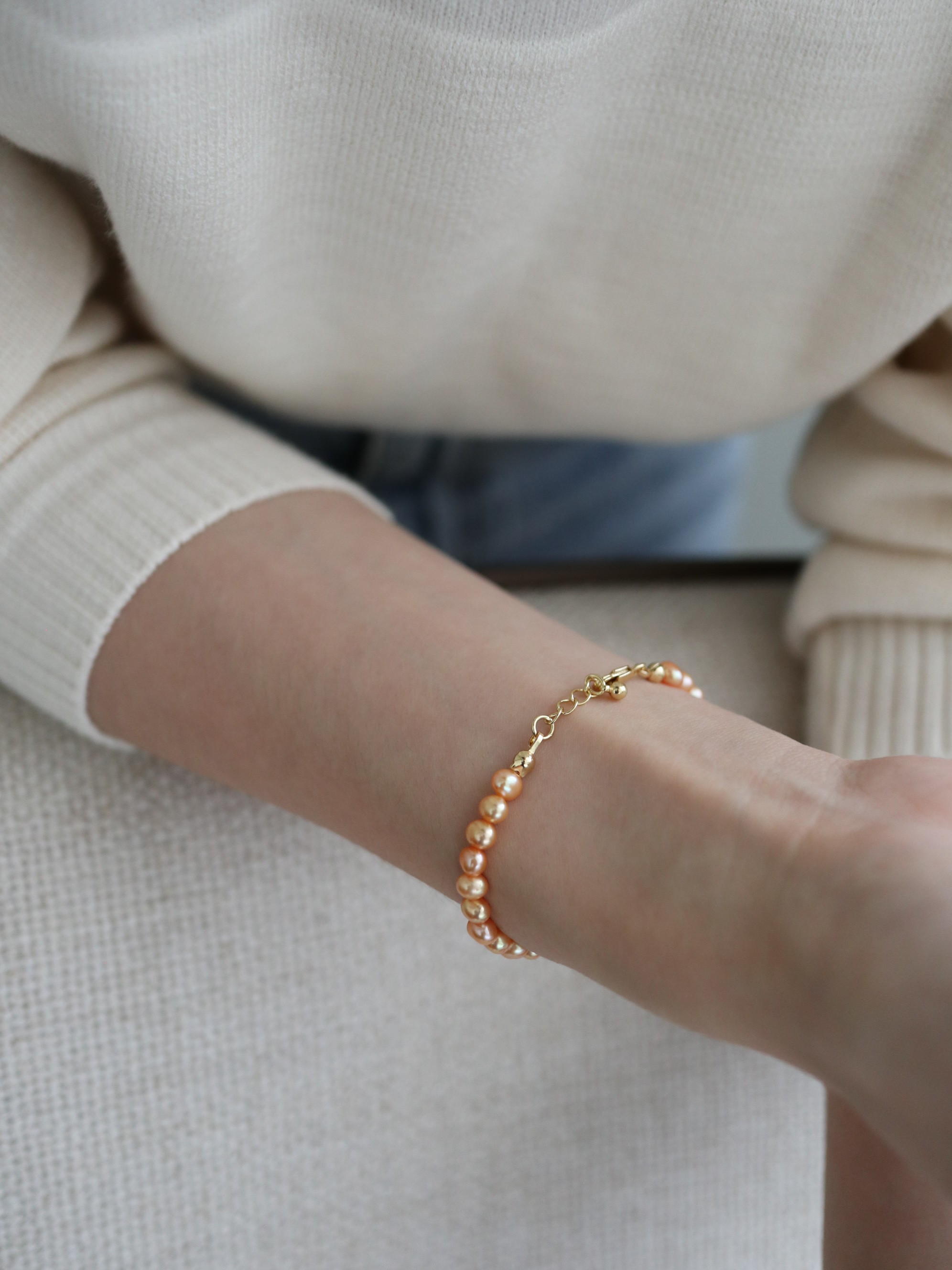 ORANGE PEARLS BRACELET｜18K日本橘珍珠手鏈