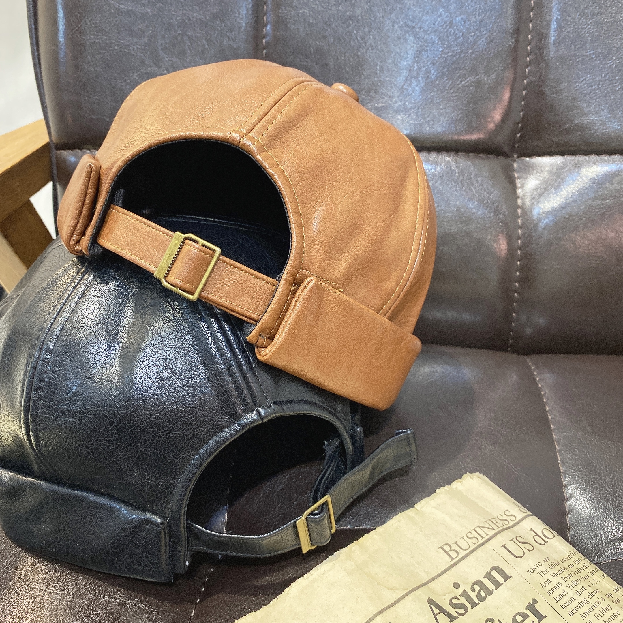 經典皮革水兵帽/兩色