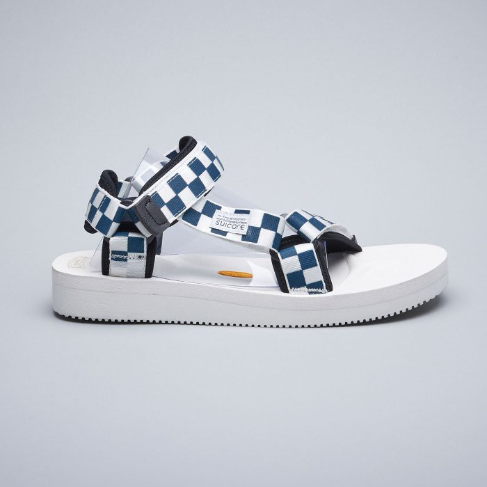 [出清商品售出無退換] SUICOKE DEPA-V2 022 VIBRAM 白藍 棋盤格 涼鞋 黃金大底【SK19022V2CHNY】