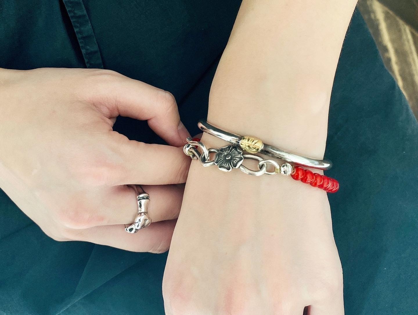 LUCK系列 18k點金雷鳥幼圈手鐲