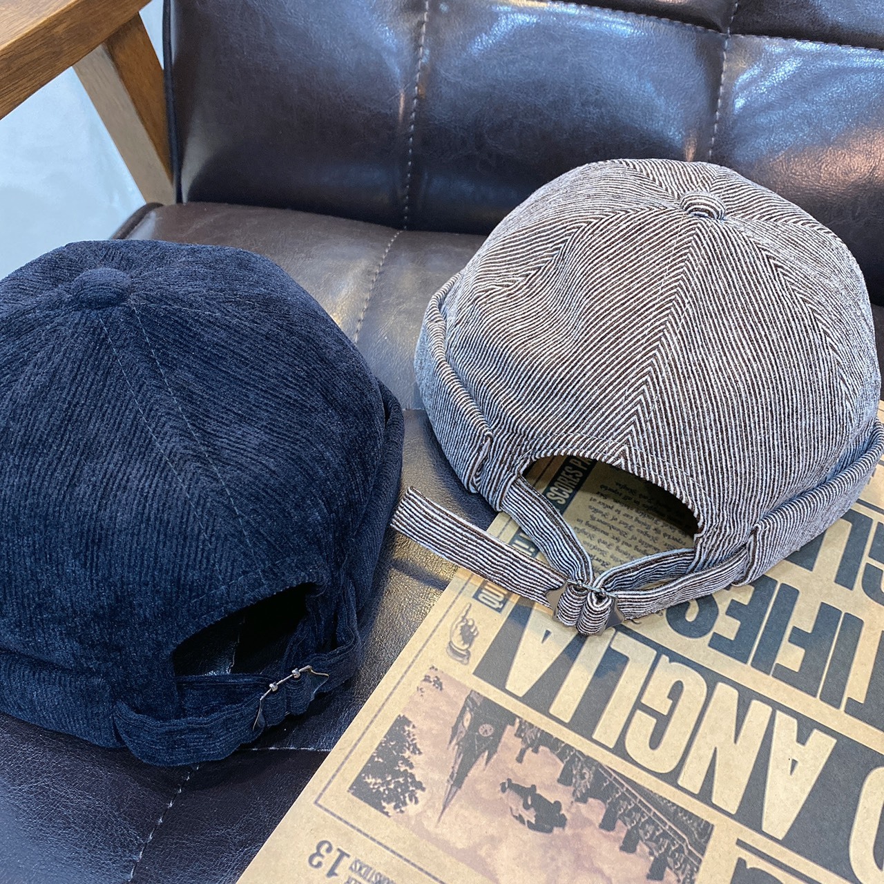 坑條絨布水兵帽/四色