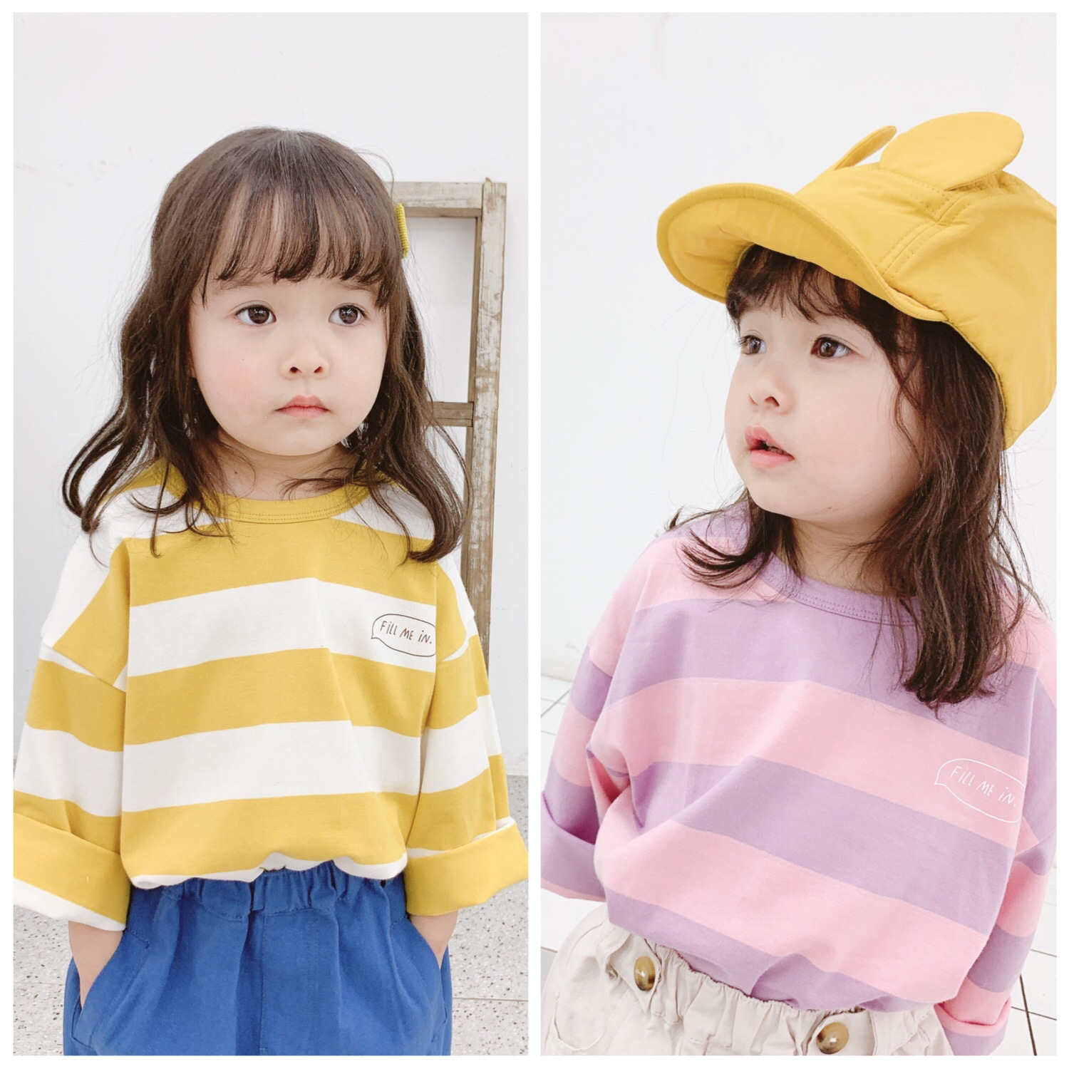 少量現貨 落肩款寬條紋上衣 2色