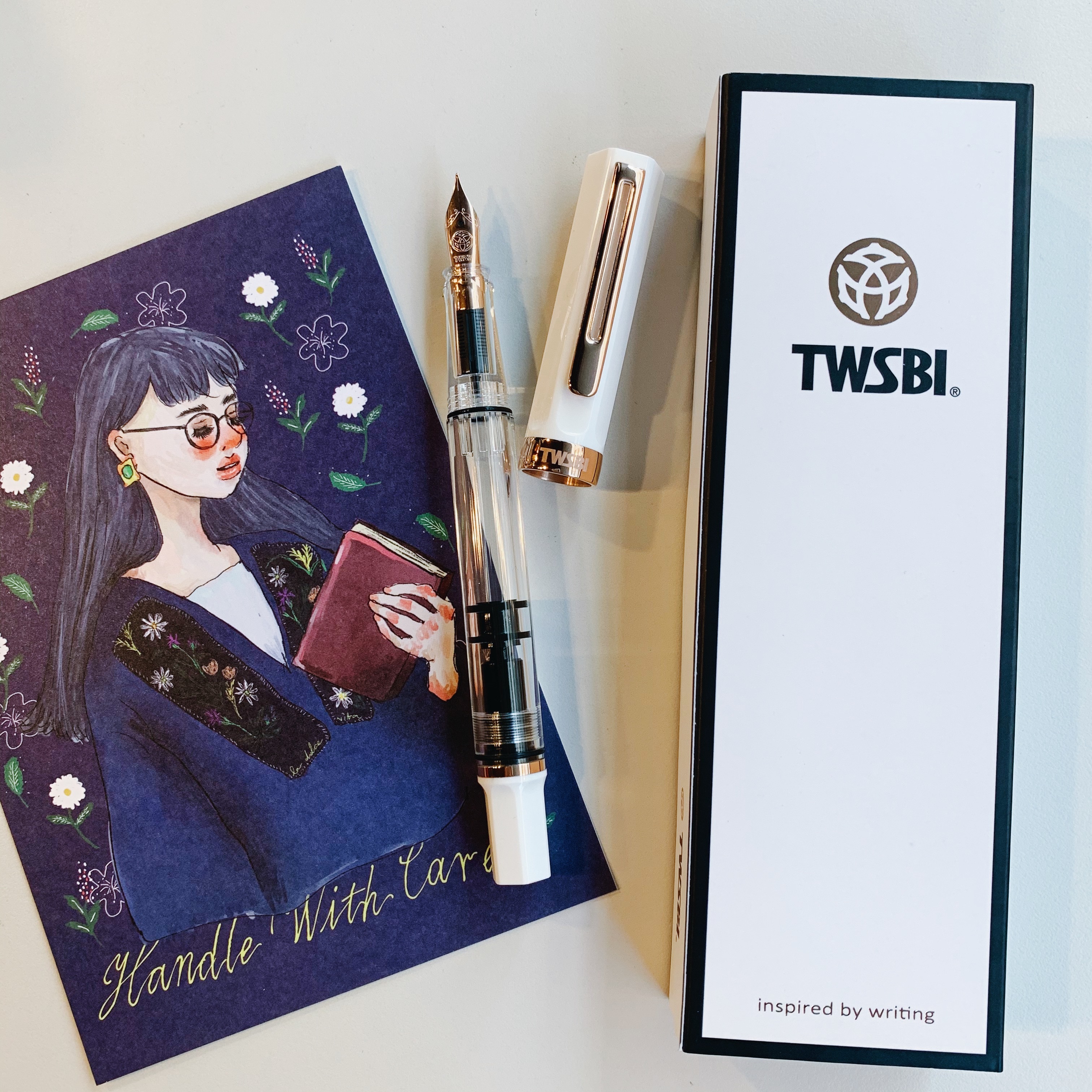 三文堂 ECO 活塞鋼筆（白色玫瑰金）