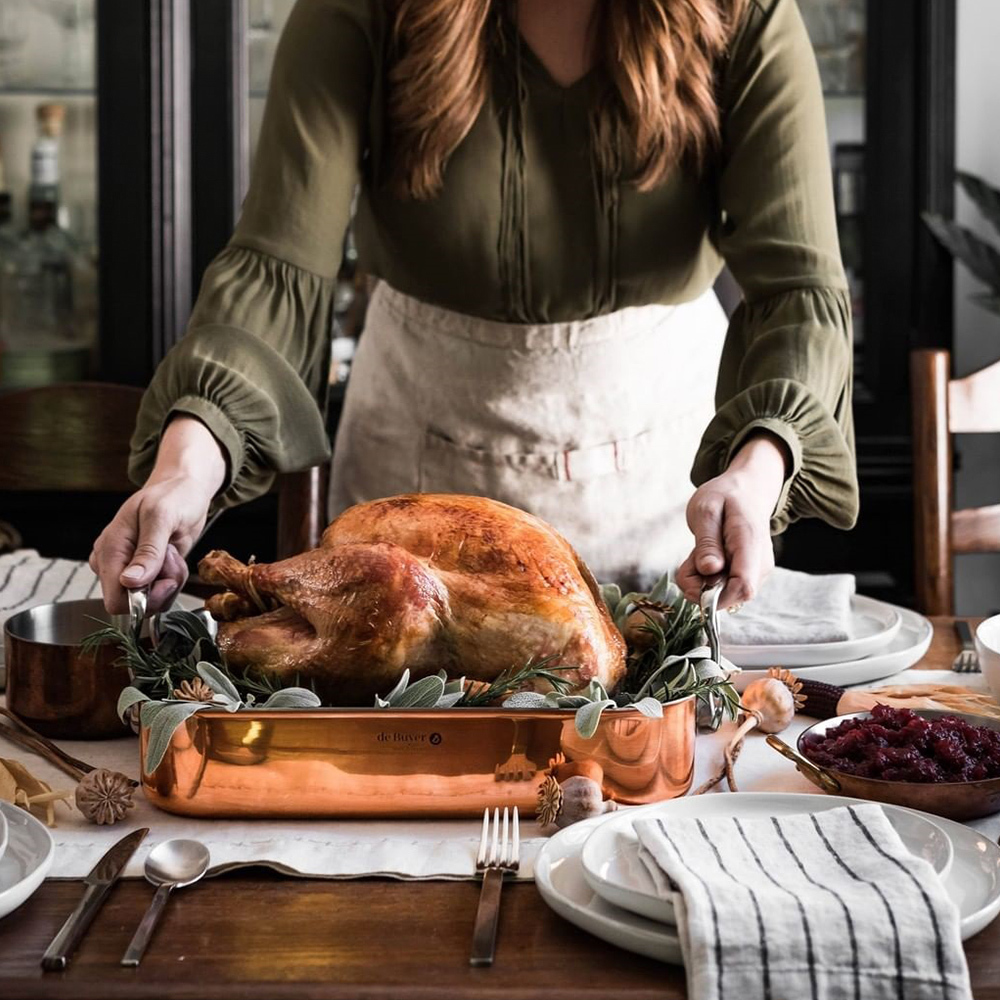 Inocuivre 系列 l 不鏽鋼柄雙耳長方銅烤盤