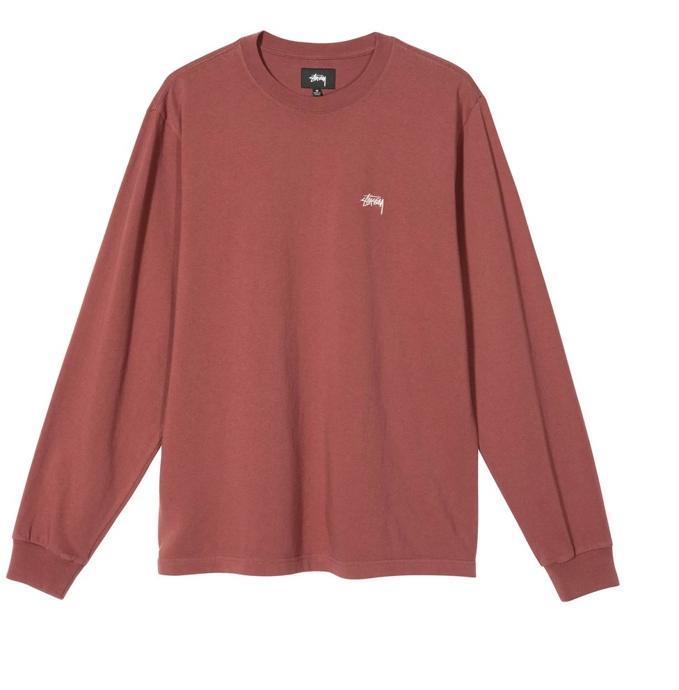 [現貨] Stussy STOCK LOGO LS SHIRT "BURGUNDY"