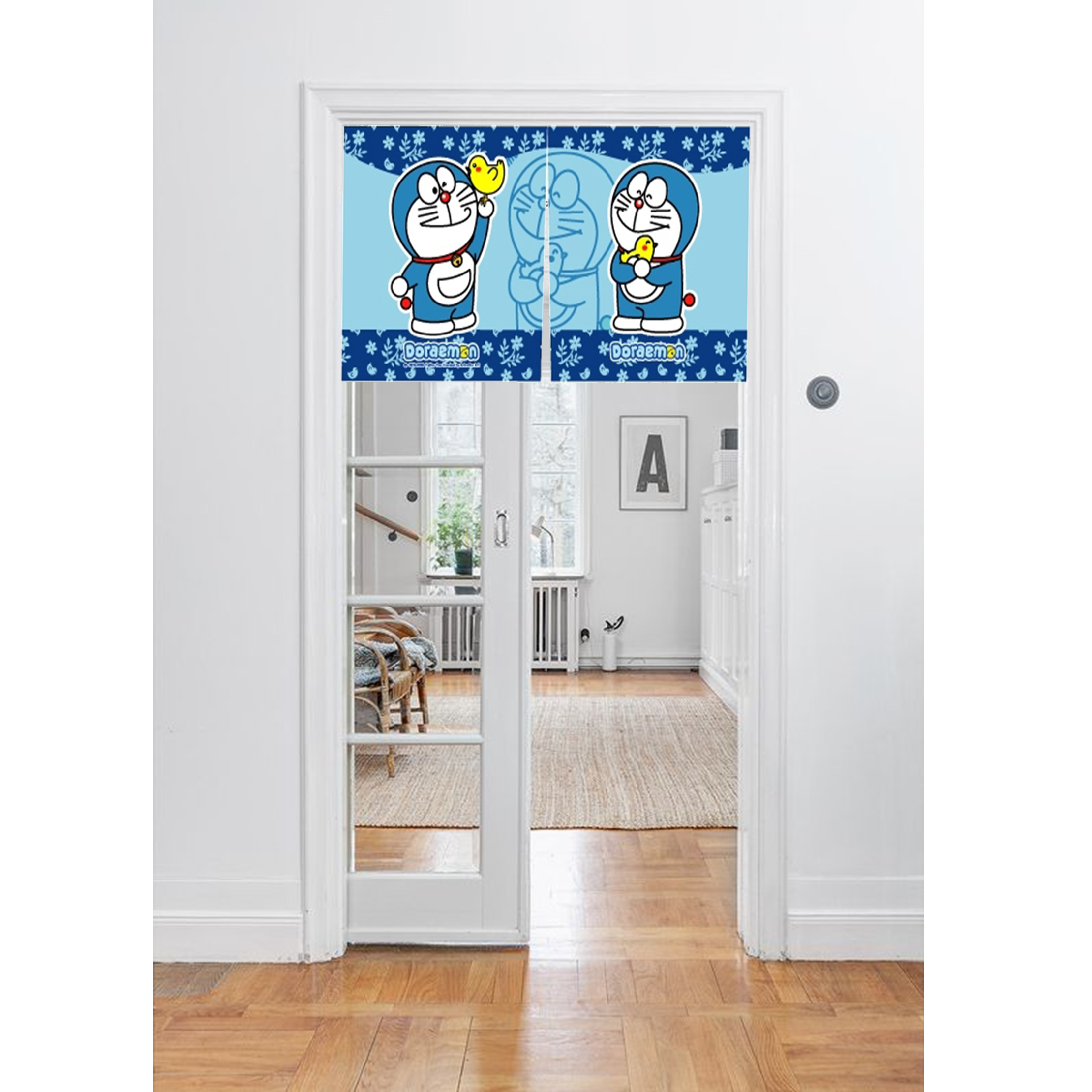 哆啦a夢卡通門簾(85x45cm)_小雞藍