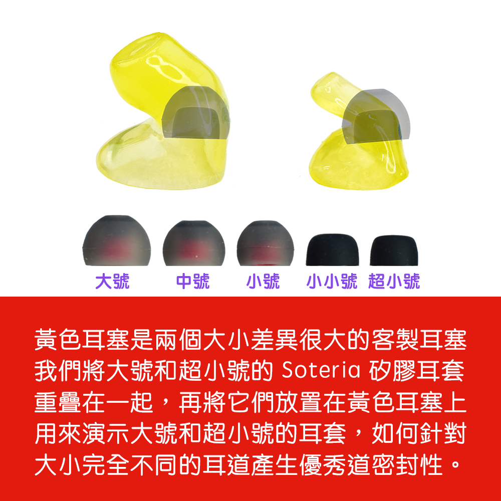 Soteria 5種尺寸 矽膠耳套, Soteria silicone eartips in 5 sizes