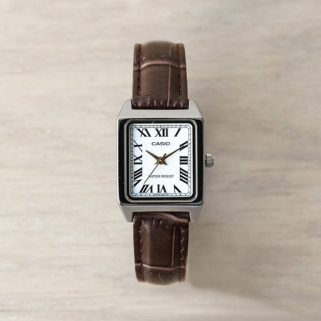 Casio LTP-V007L-7B2 22mm 羅馬字 女裝小方錶 皮帶錶 復古錶