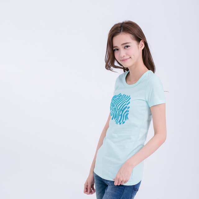 變色龍 短袖 蜜桃棉 女T 水綠色