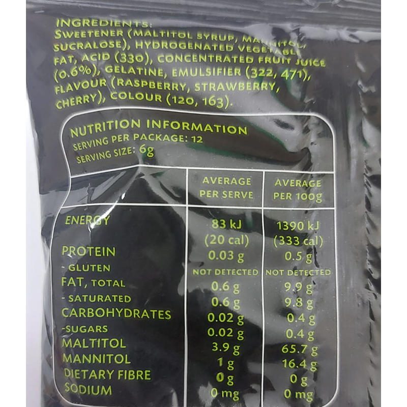 [Sugarless Confectionery] Chews berry mix 低糖士多啤梨混莓瑞士軟糖 70g