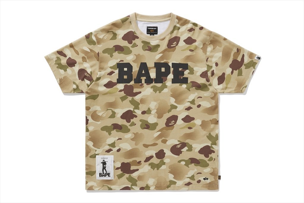 BAPE X ALPHA INDUSTRIES GRADATION CAMO LOGO TEE 現貨