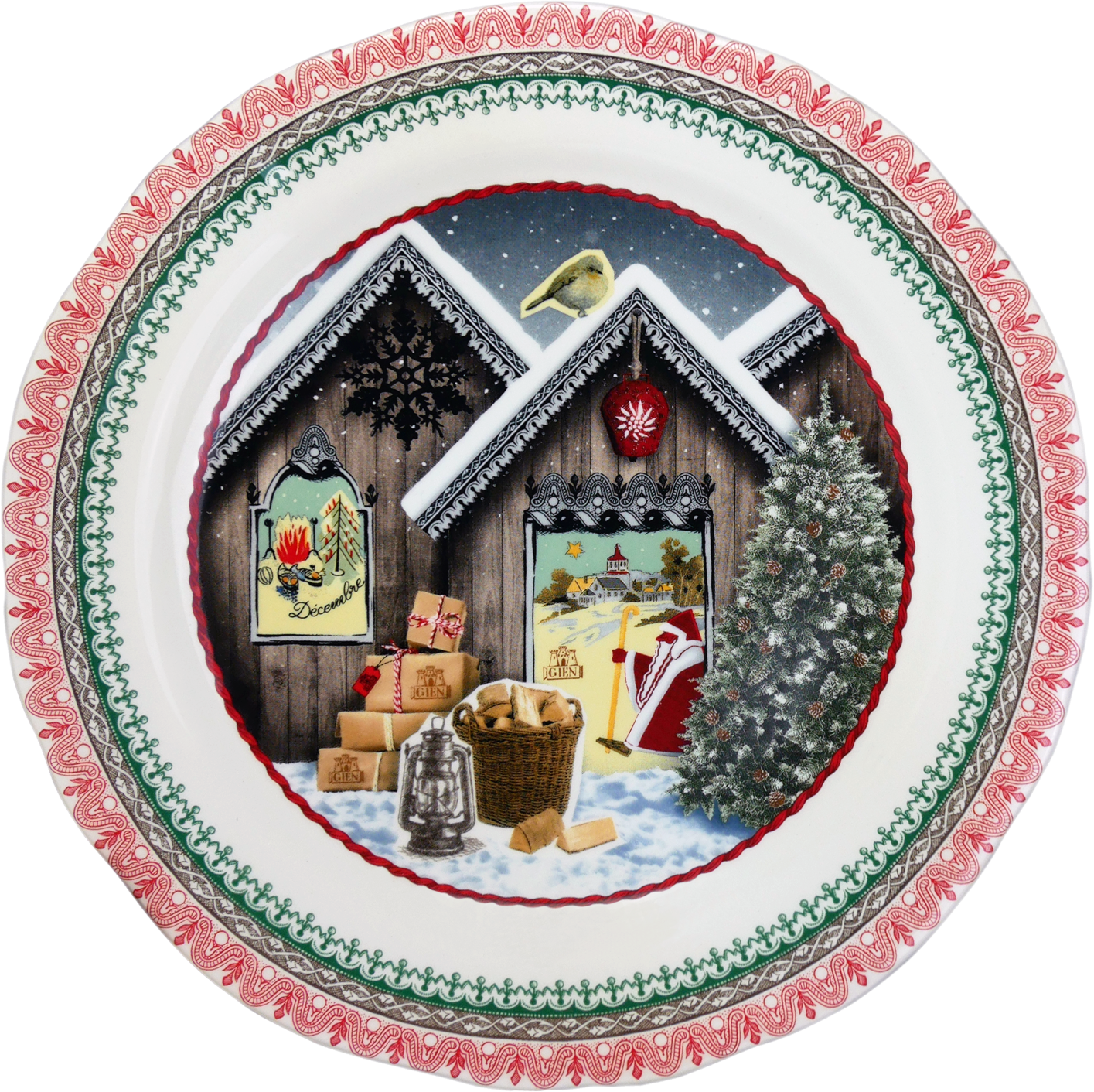 Christmas Vintage Chalet Christmas Plate 2020