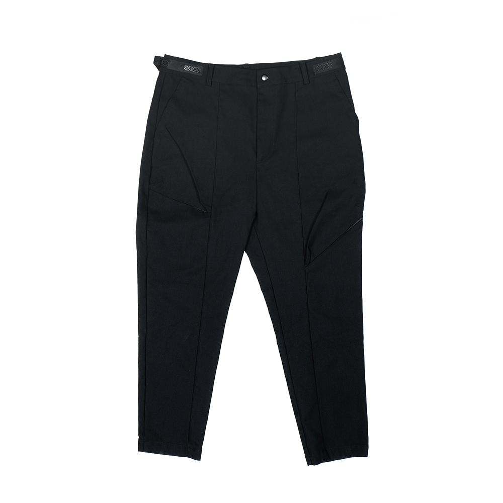 刀痕錯位長褲 - 黑