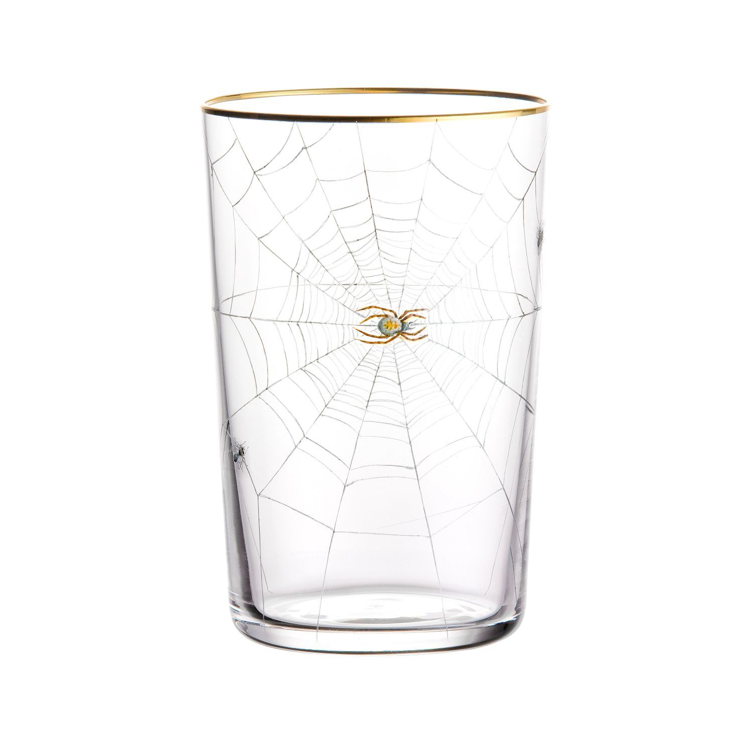 Lobmeyr Tumbler with spider's  web and two flies