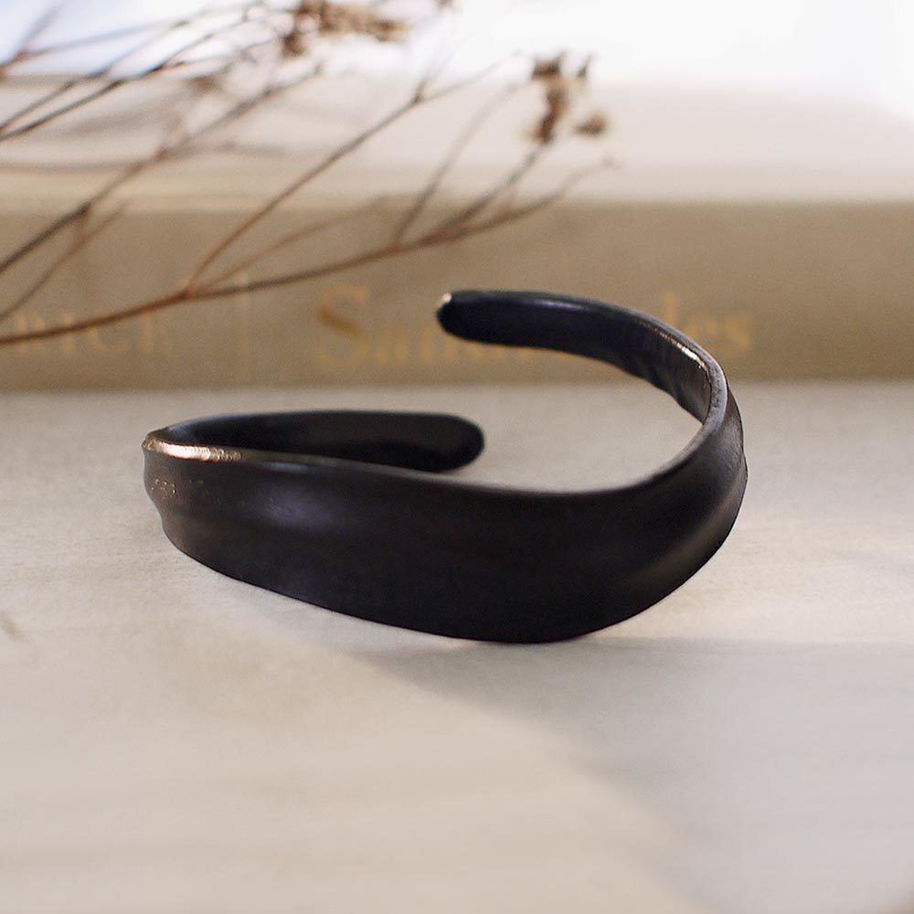 波浪手染牛皮手環(黑色)/PB003BK