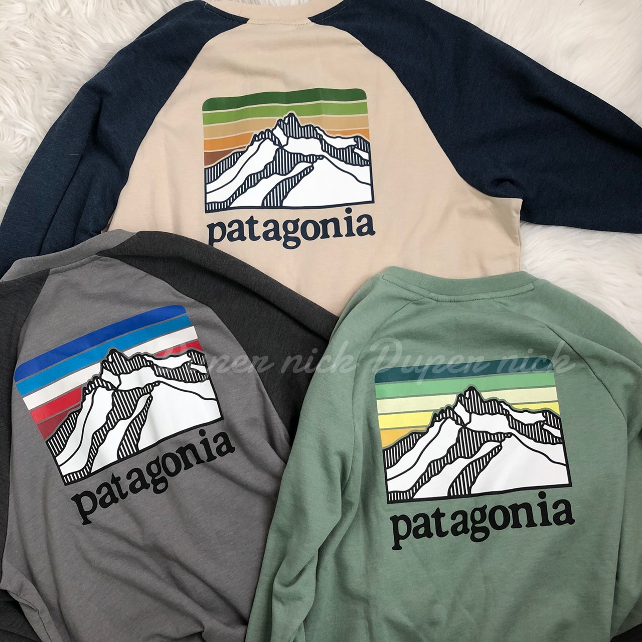 Patagonia 山脈 Logo 刷毛大學TEE 男款