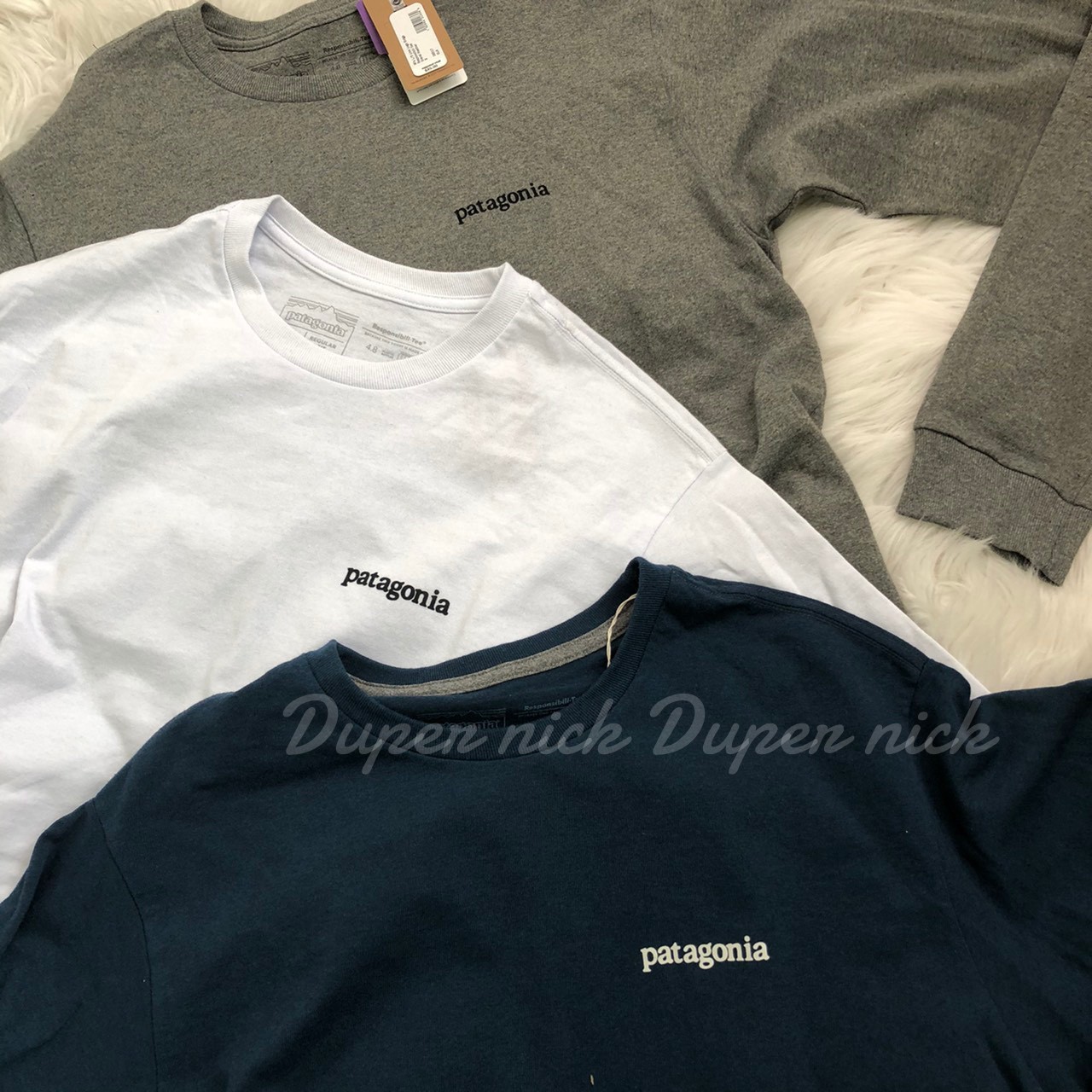 現貨 Patagonia  山脈 Logo 薄長袖 灰/白/深藍