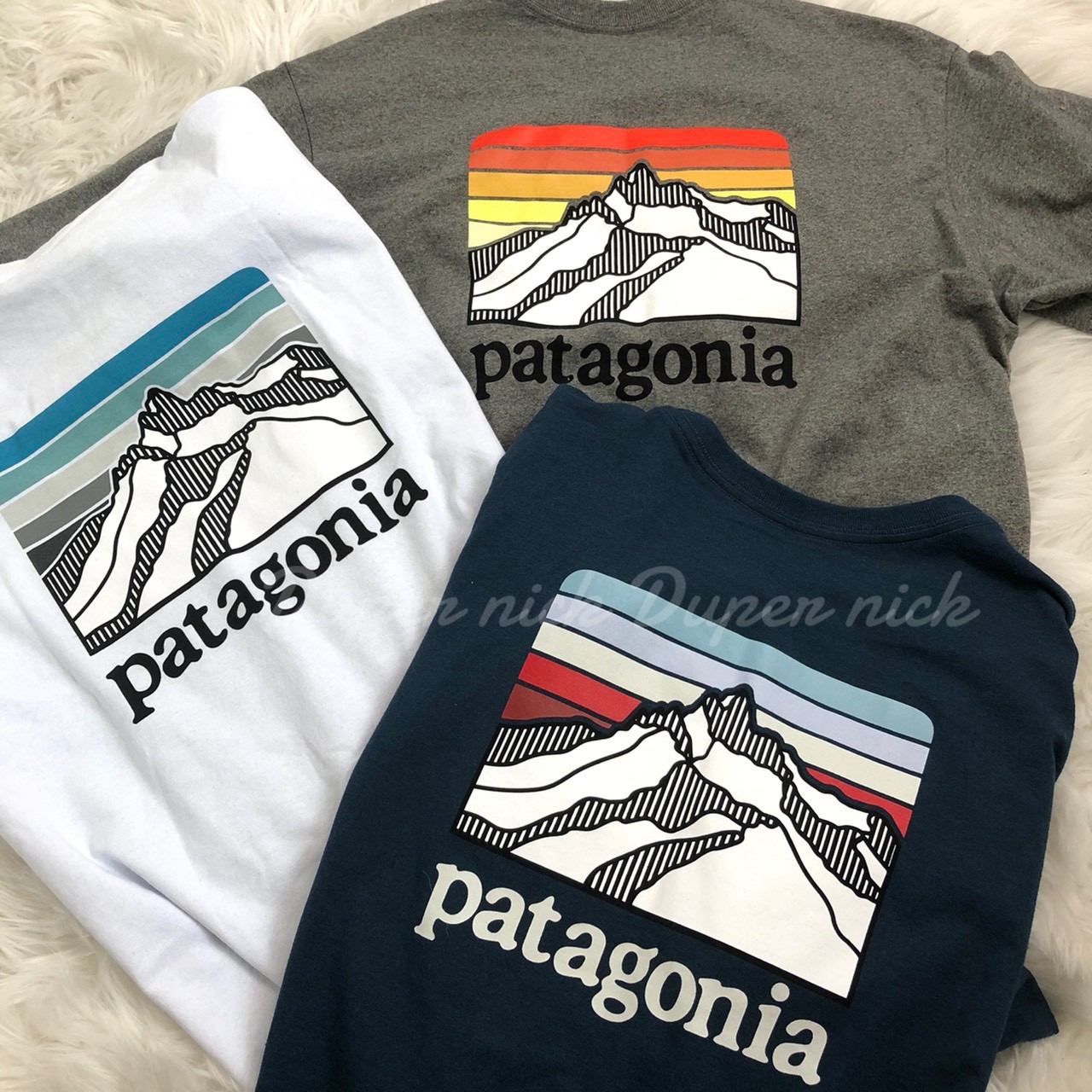 現貨 Patagonia  山脈 Logo 薄長袖 灰/白/深藍