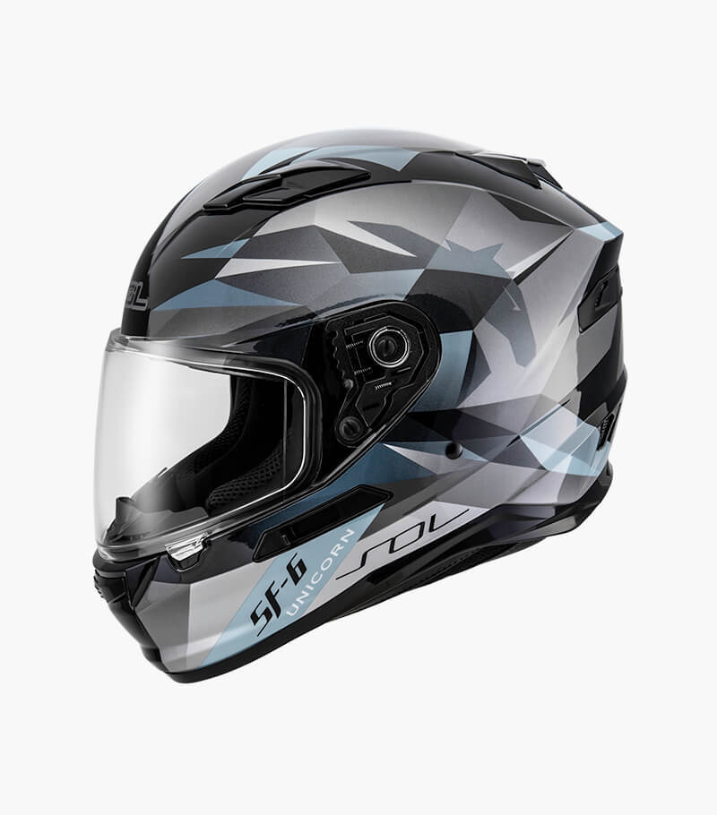 SOL SF-6  獨角獸 黑銀 全罩