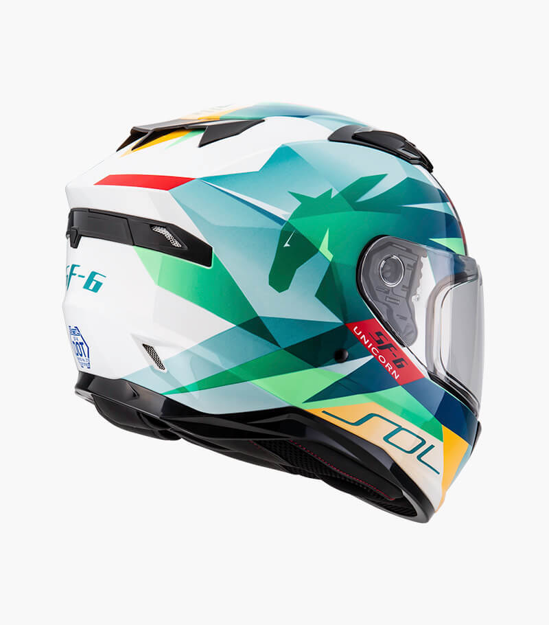 SOL SF-6  獨角獸 白綠 全罩