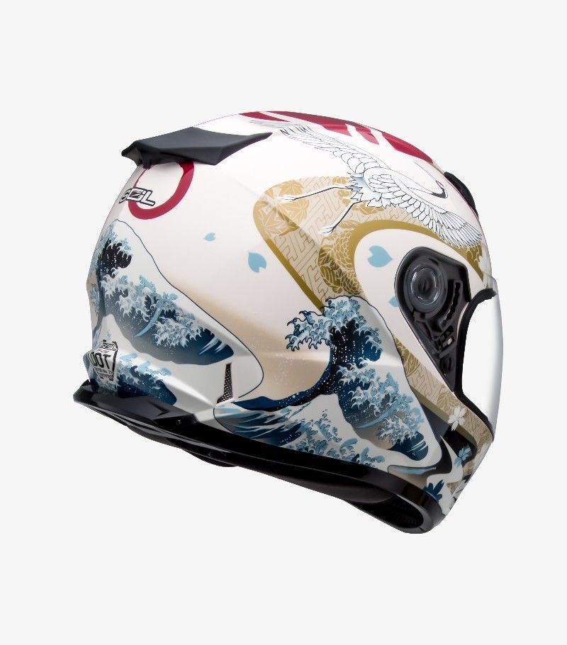 SOL SF-2M 浮世繪 米白紅 全罩 雙D扣