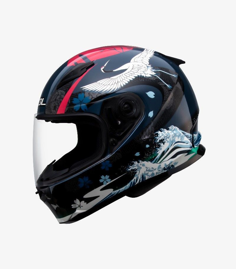 SOL SF-2M 浮世繪 藍紅 全罩 雙D扣