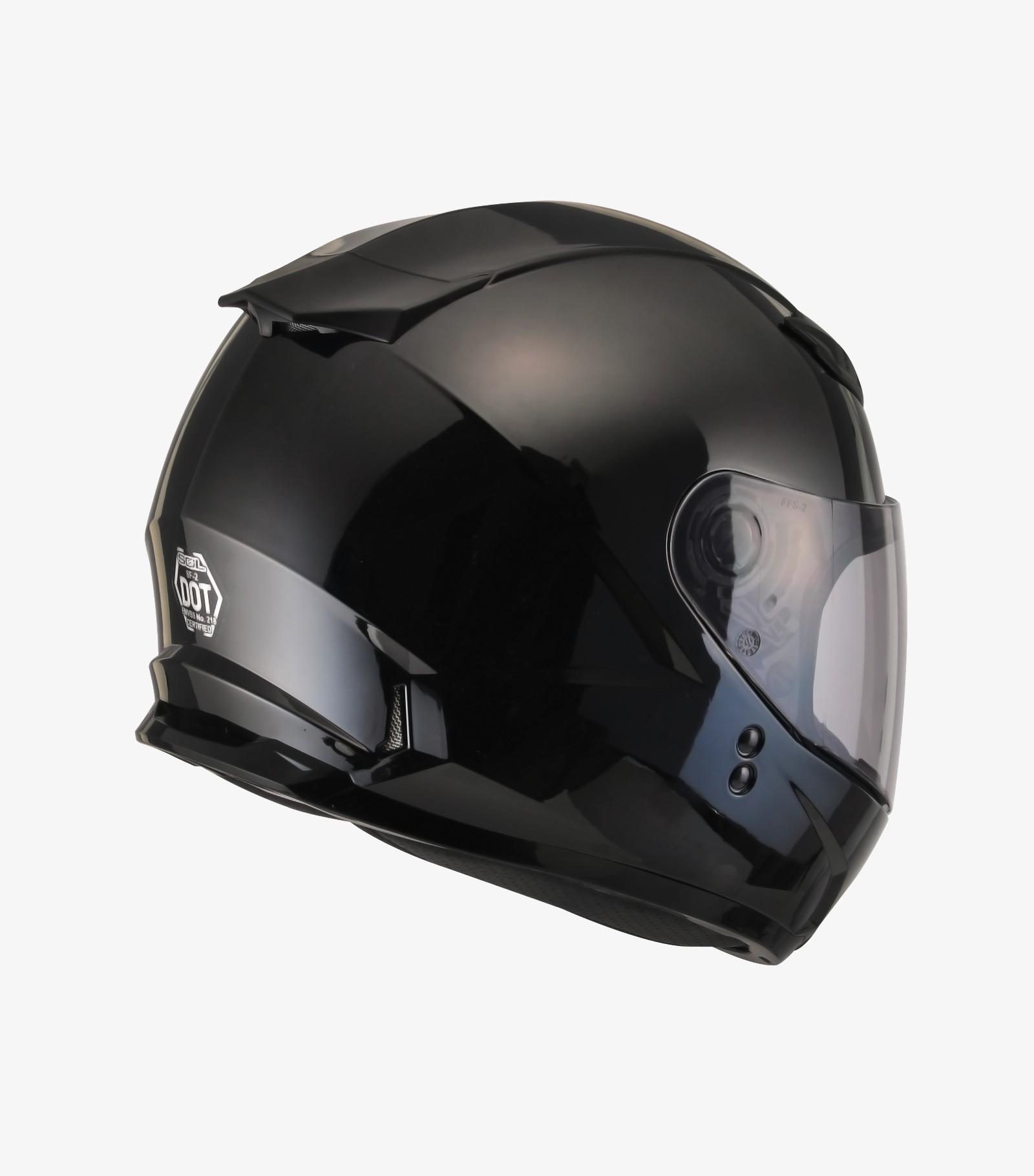 SOL SF-2 素色 亮黑 全罩 雙D扣 女生