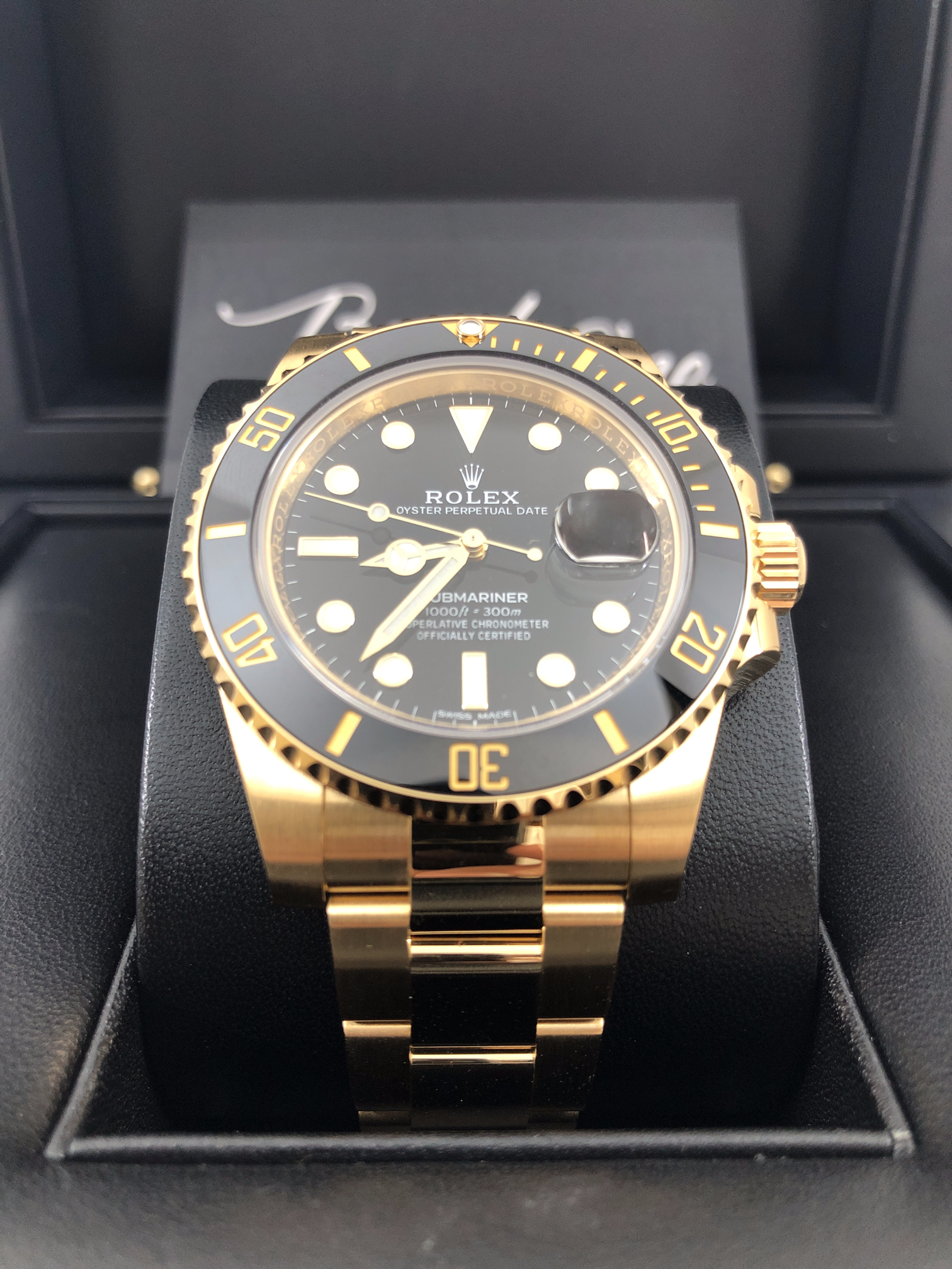 Discontinued ROLEX 116618LN 116618 OYSTER PERPETUAL SUBMARINER DATE YELLOW GOLD BLACK 40mm