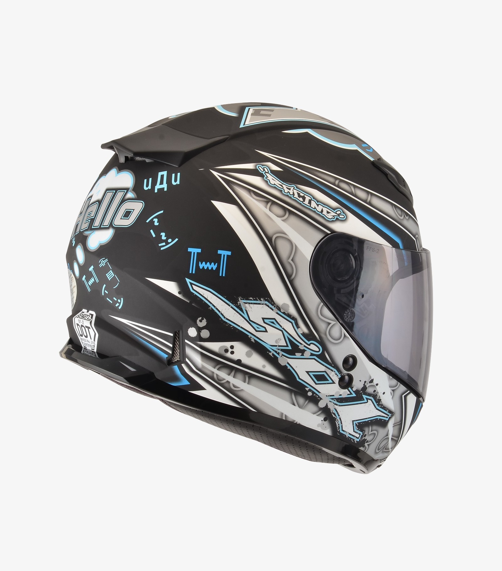 SOL SF-2 哈囉 消光黑銀 全罩 雙D扣 女生