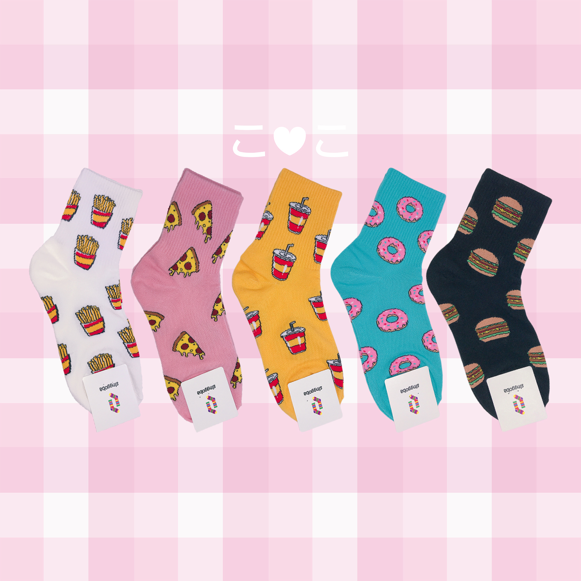 正韓食物插畫造型襪子