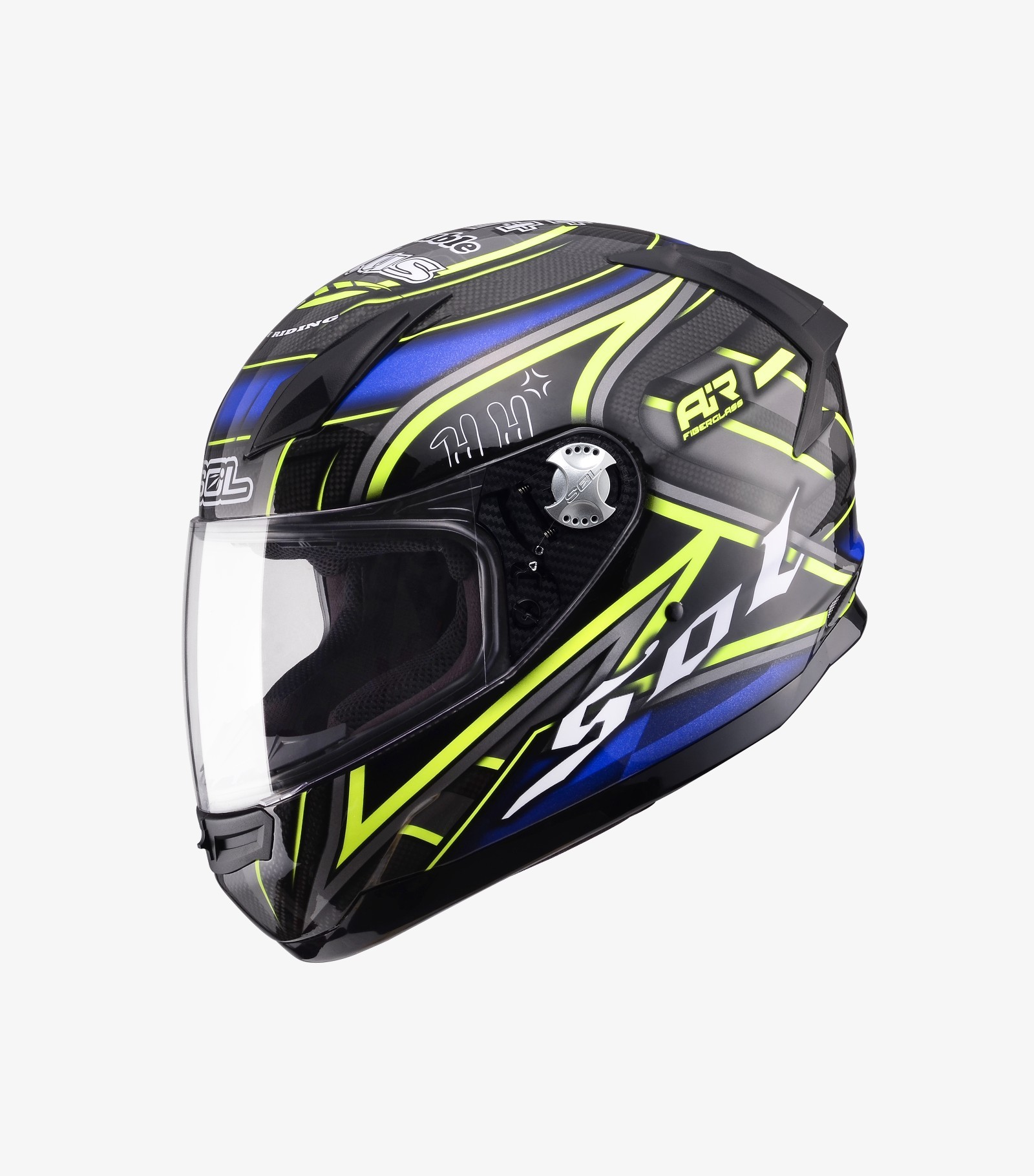 SOL AF-1 A++ 黑藍 全罩 碳纖維 雙D扣