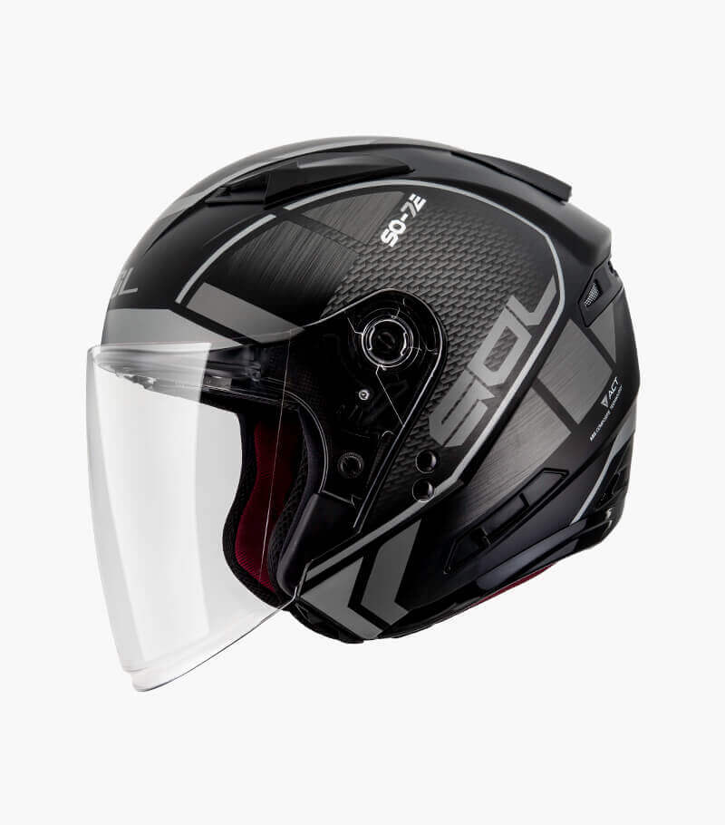 SOL  SO-7E 幻影 消光黑銀 3/4罩