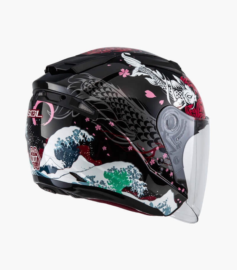 SOL  SO-7E 浮世繪 黑紅 3/4罩