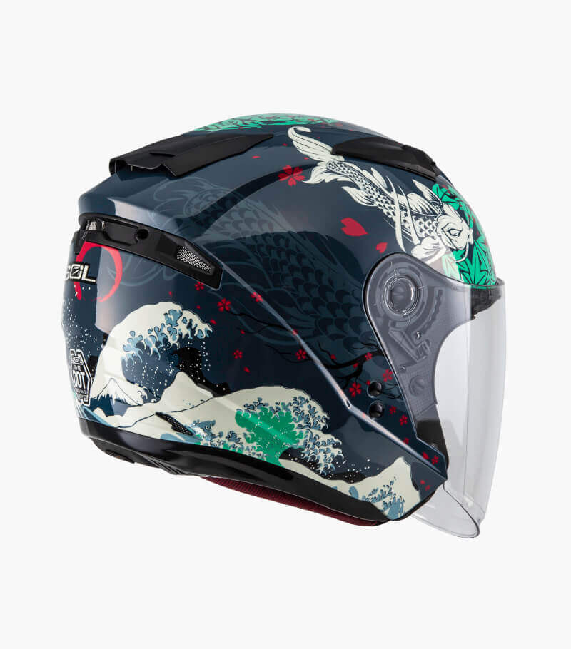 SOL  SO-7E 浮世繪 藍綠 3/4罩