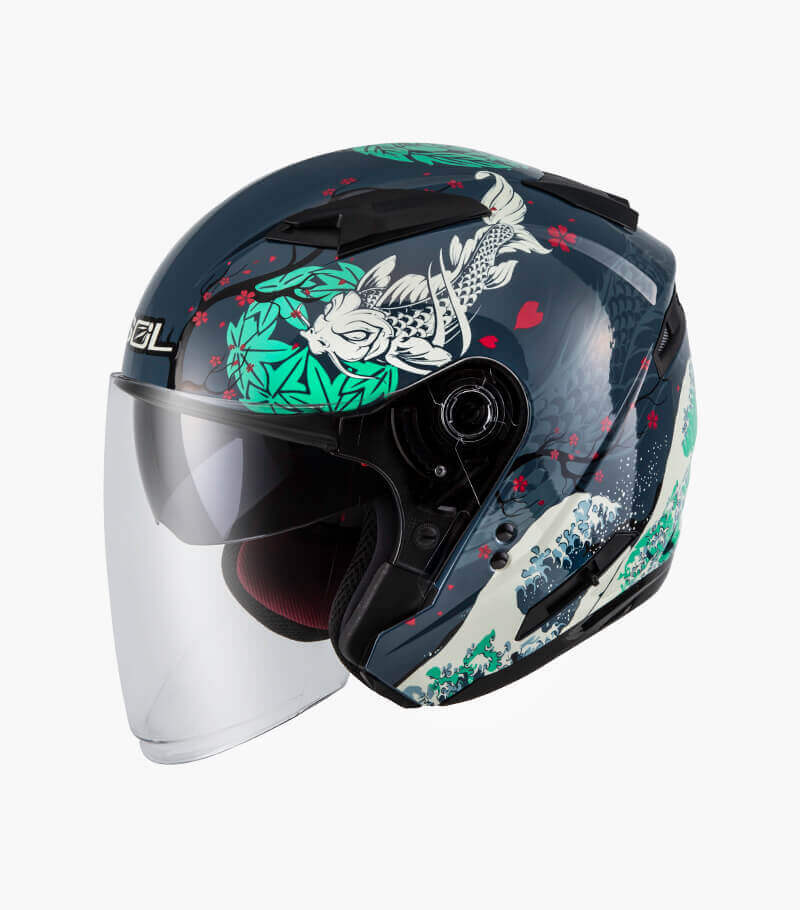 SOL  SO-7E 浮世繪 藍綠 3/4罩