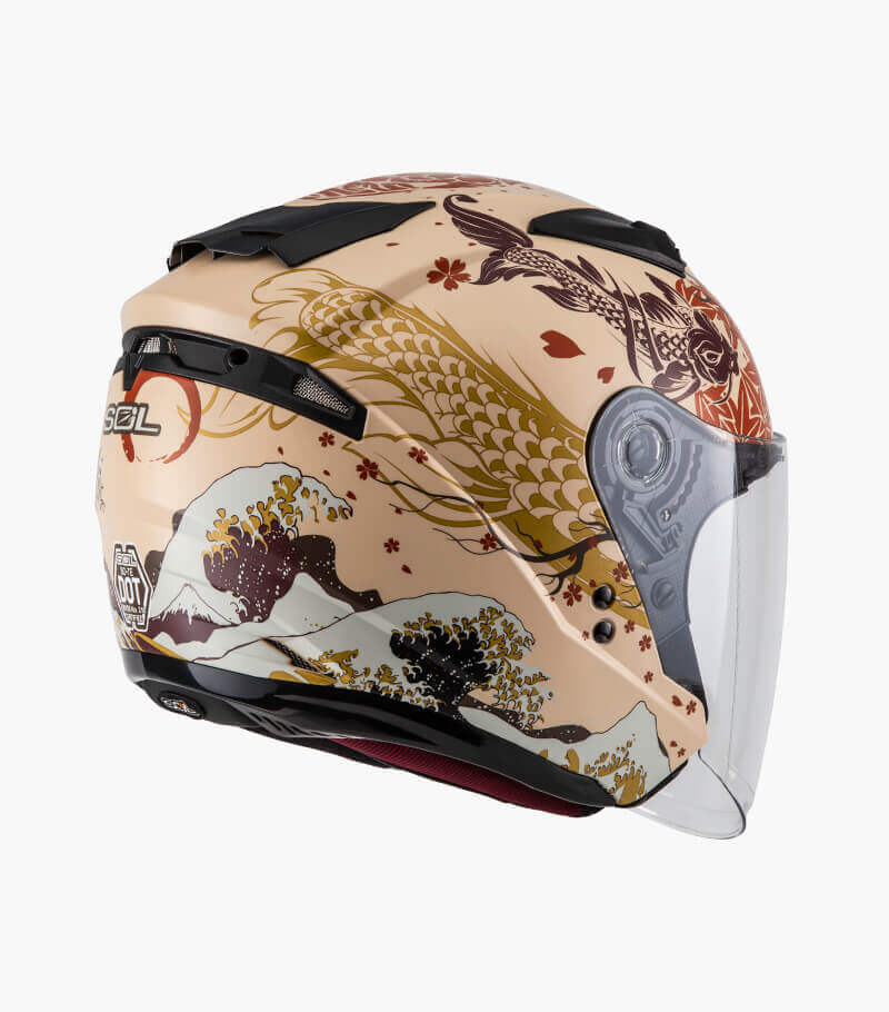 SOL  SO-7E 浮世繪 消光米白紅 3/4罩